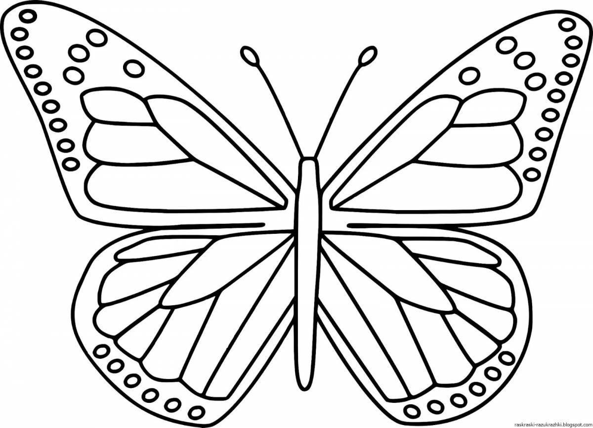 Coloring page enthusiastic butterfly