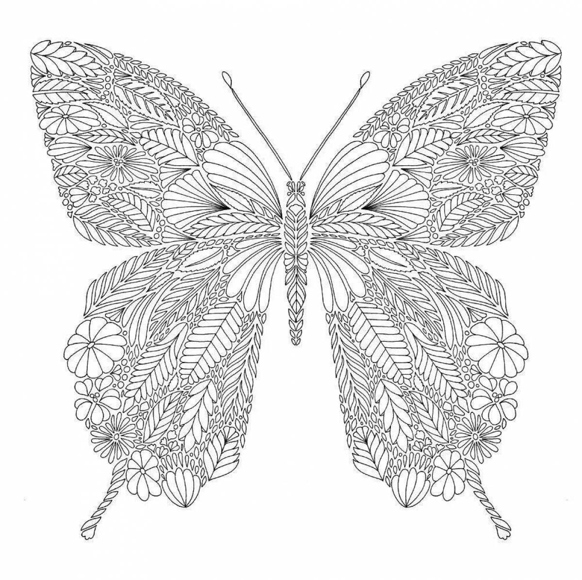 Красочная раскраска комплекс бабочек