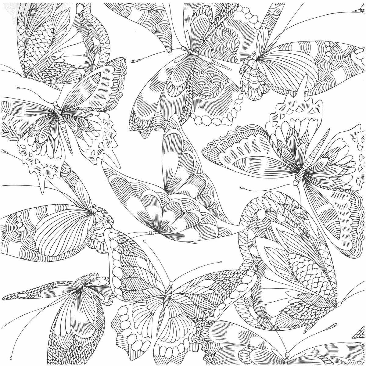 Delightful coloring book of butterflies