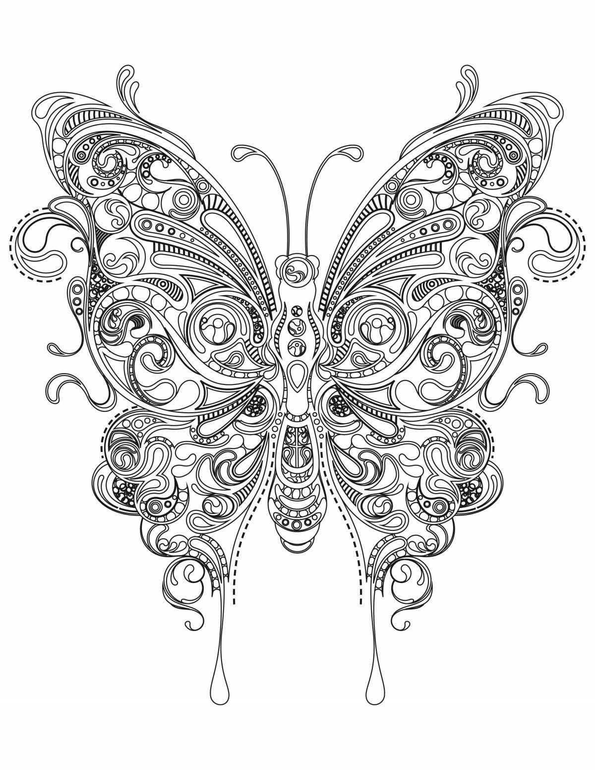 Блестящая раскраска бабочки комплекс