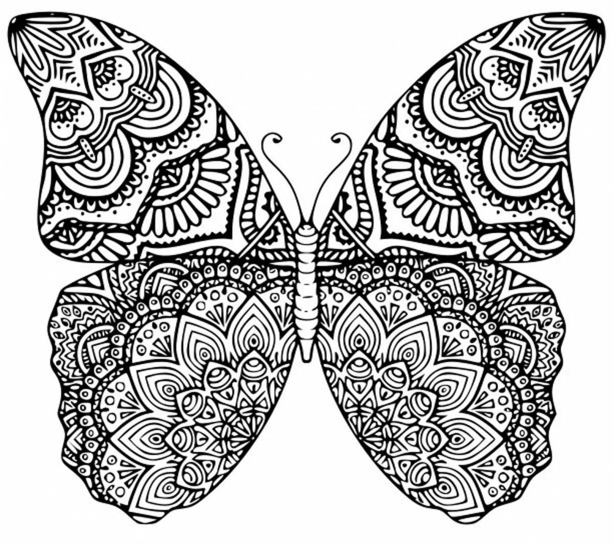 Awesome coloring book of butterflies
