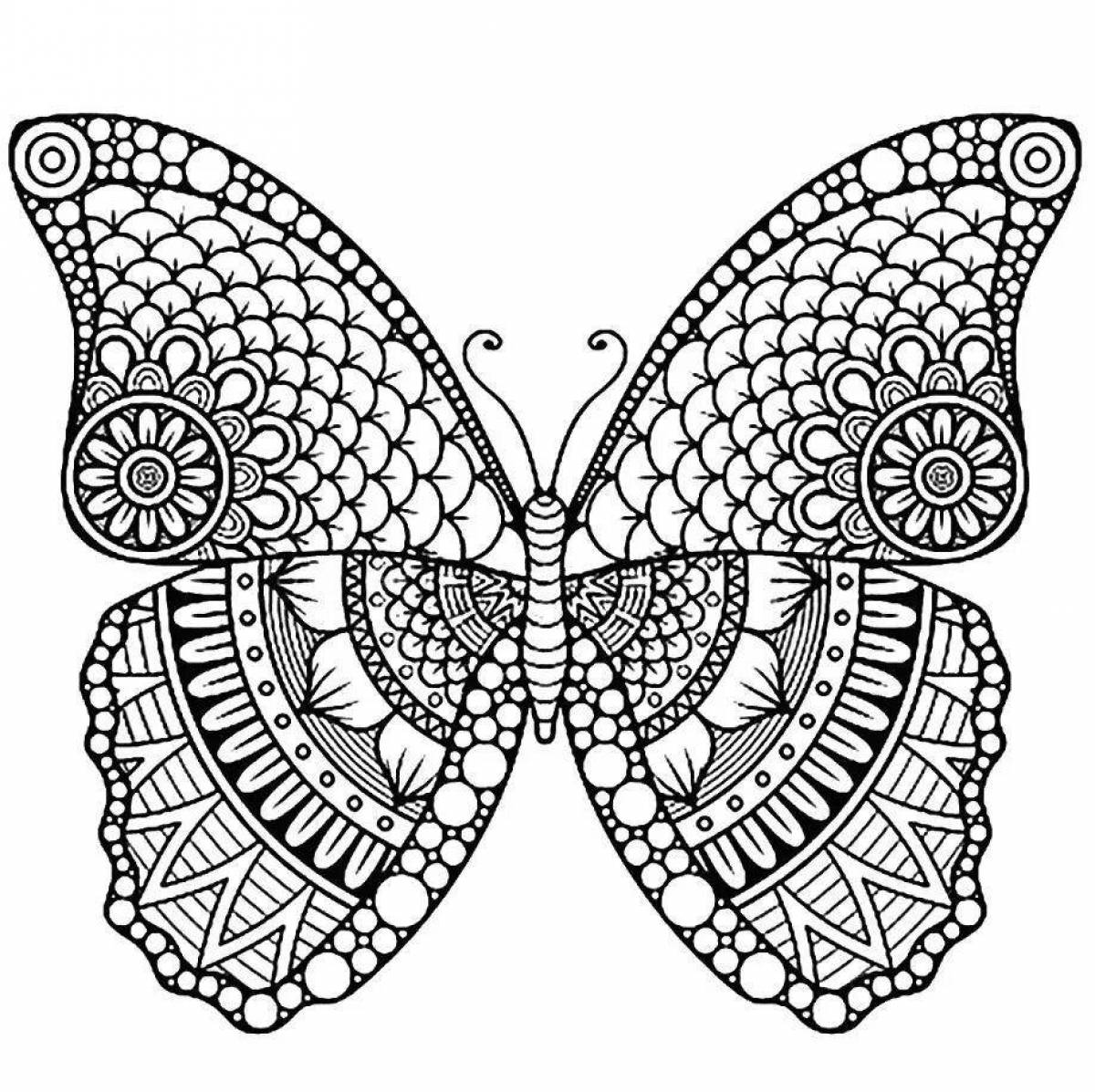 Dazzling coloring page комплекс бабочек