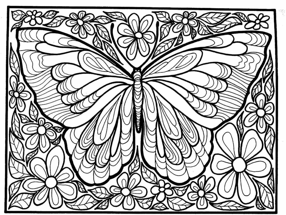 Очаровательная раскраска бабочка комплекс