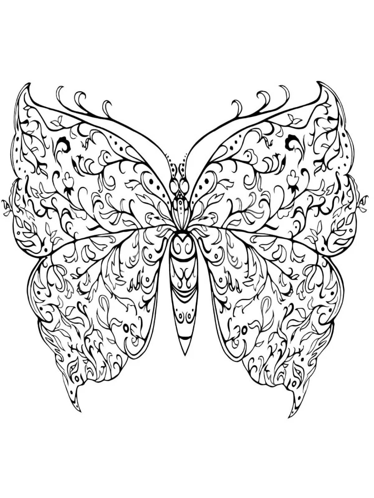 Sublime coloring page butterfly complex