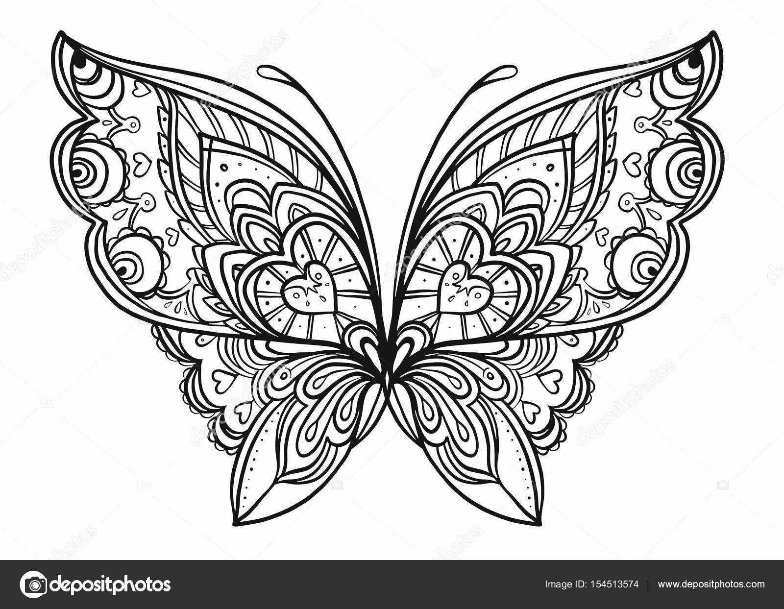 Замысловатая раскраска бабочек комплекс