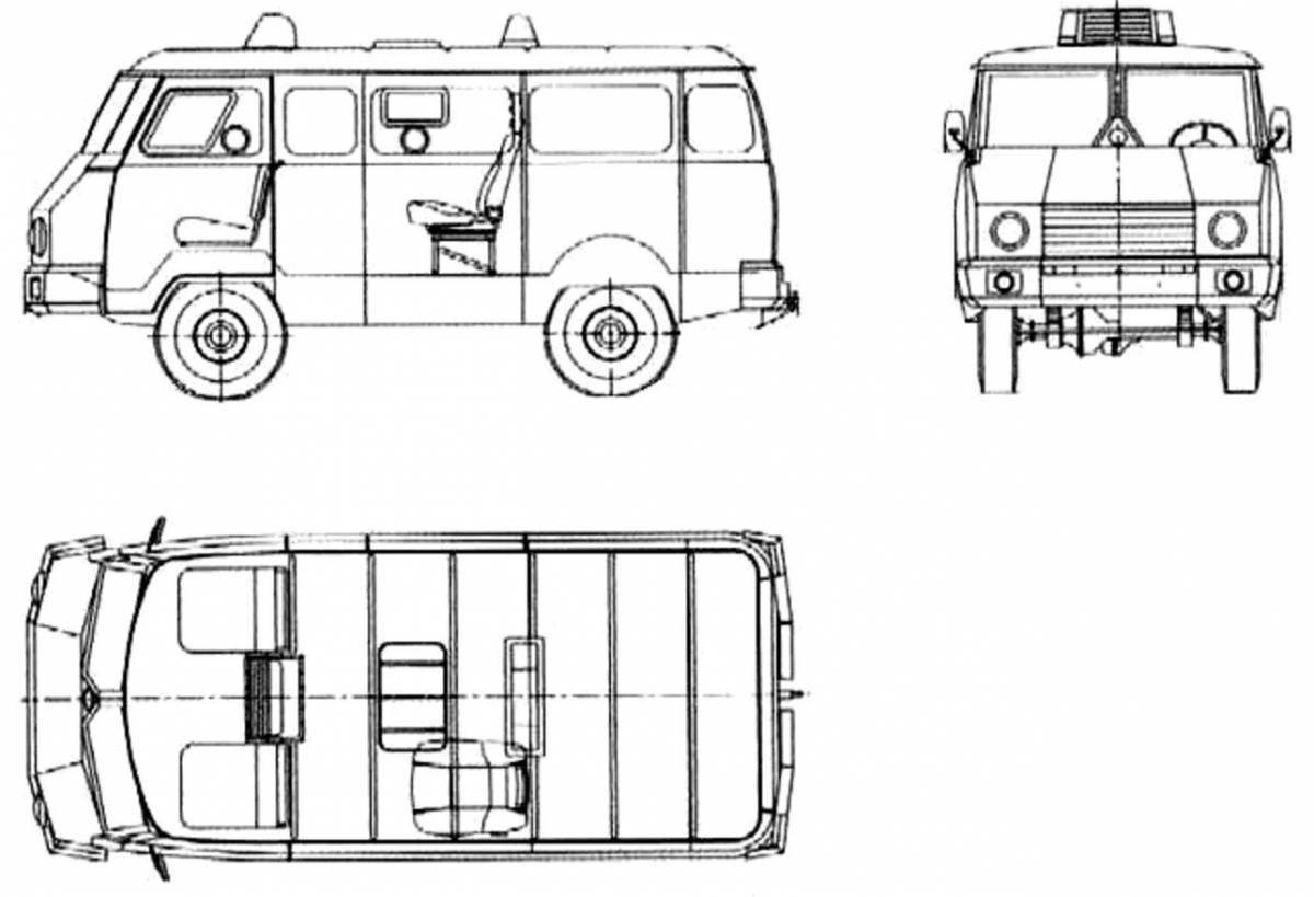 Inviting loaf UAZ coloring book