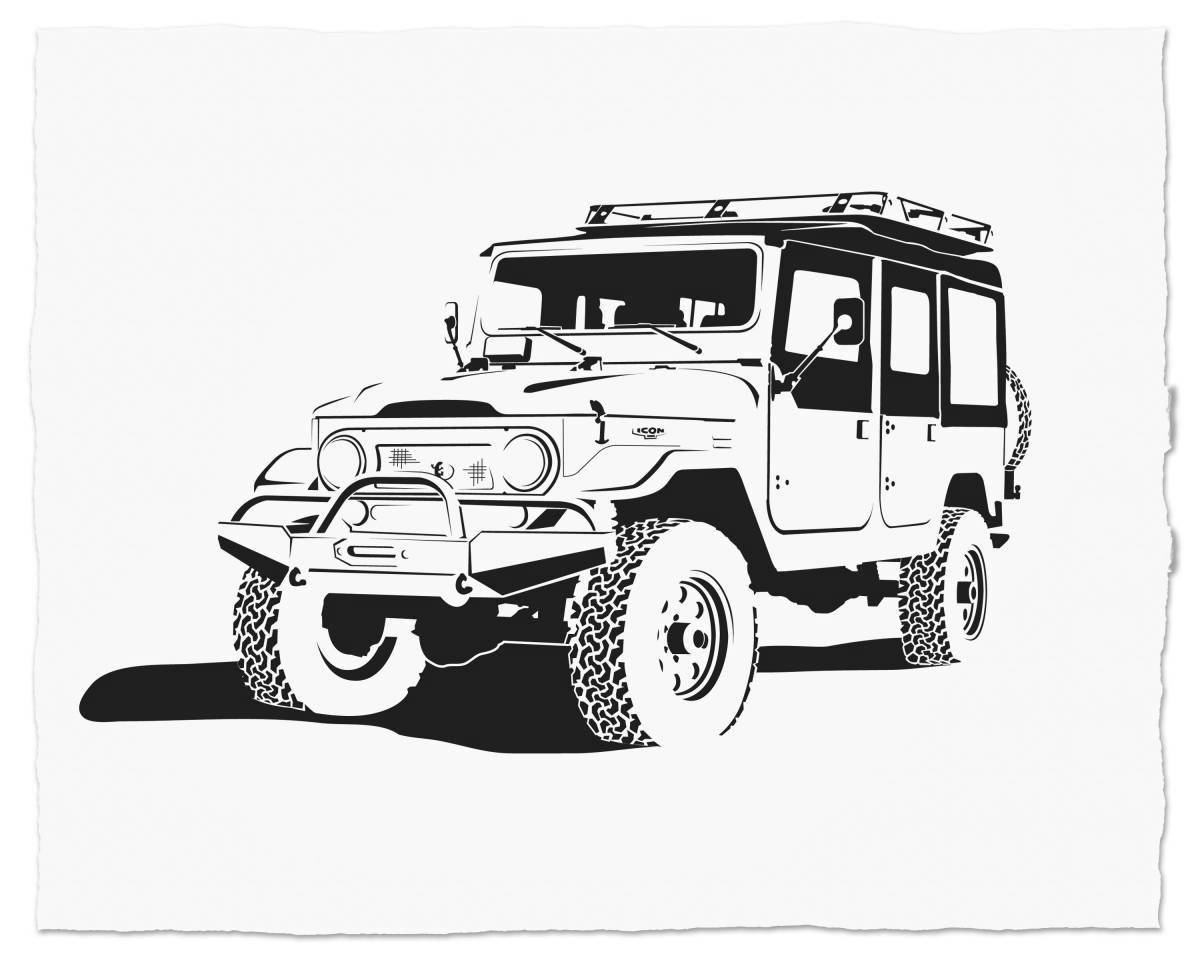 Intriguing loaf UAZ coloring book