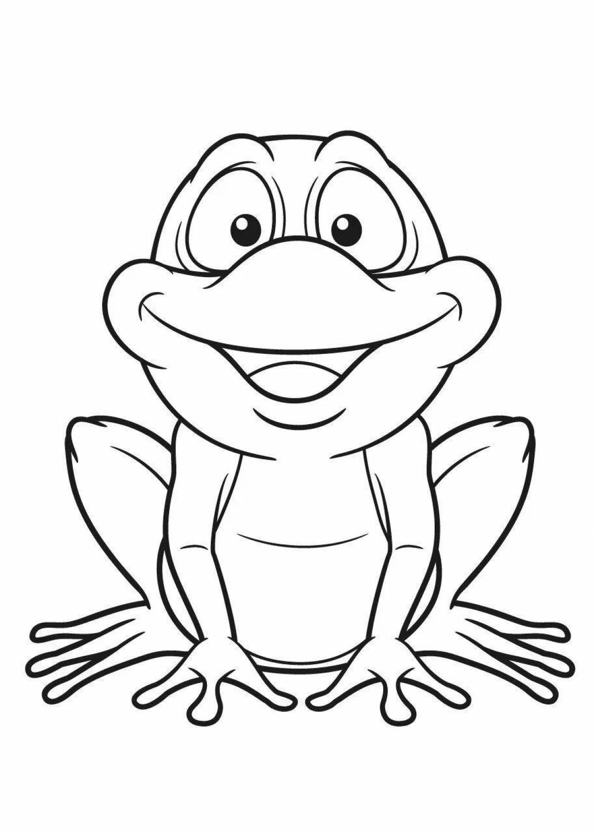 Colored frog-teremok coloring page