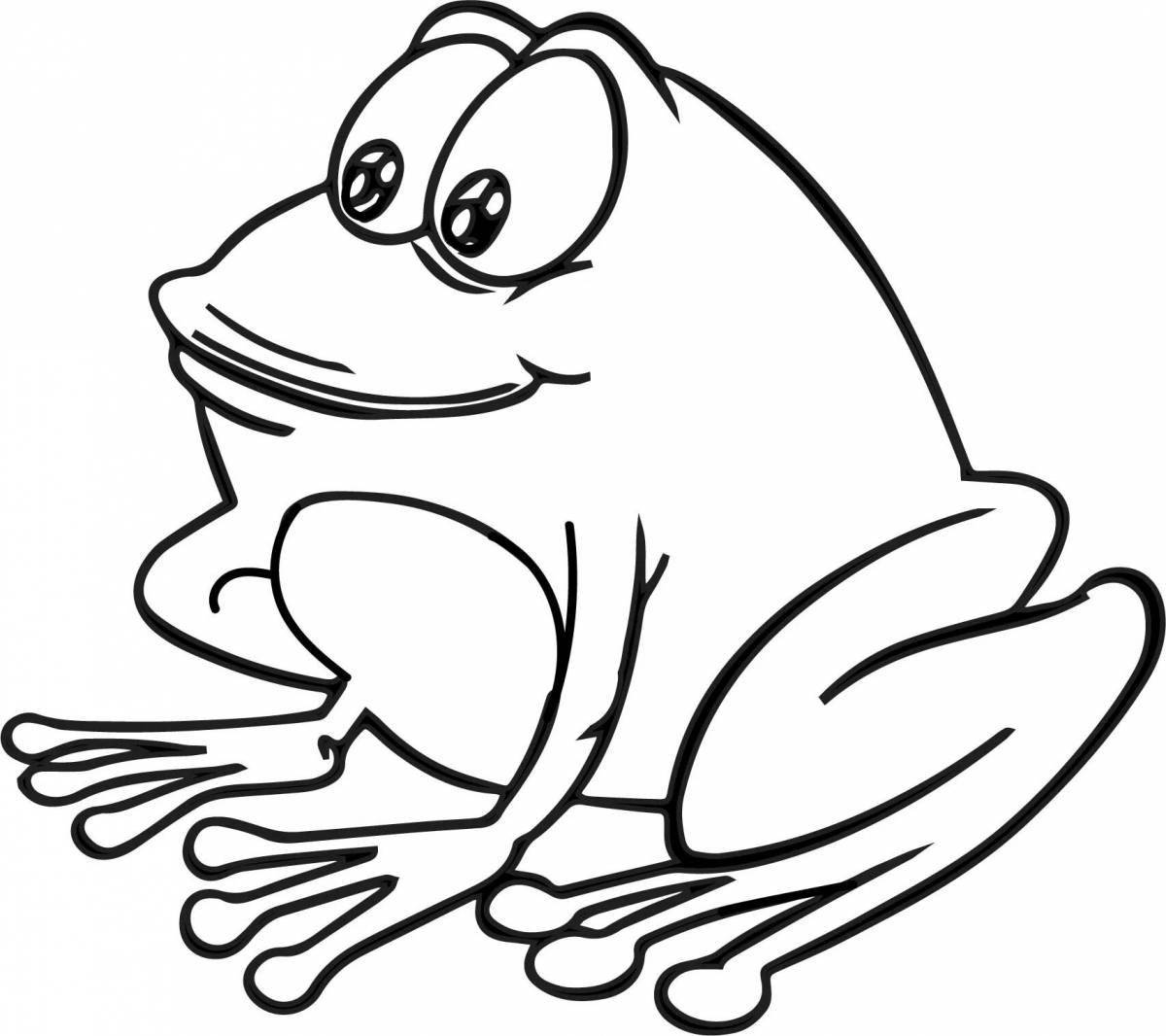 Coloring page happy frog-teremok