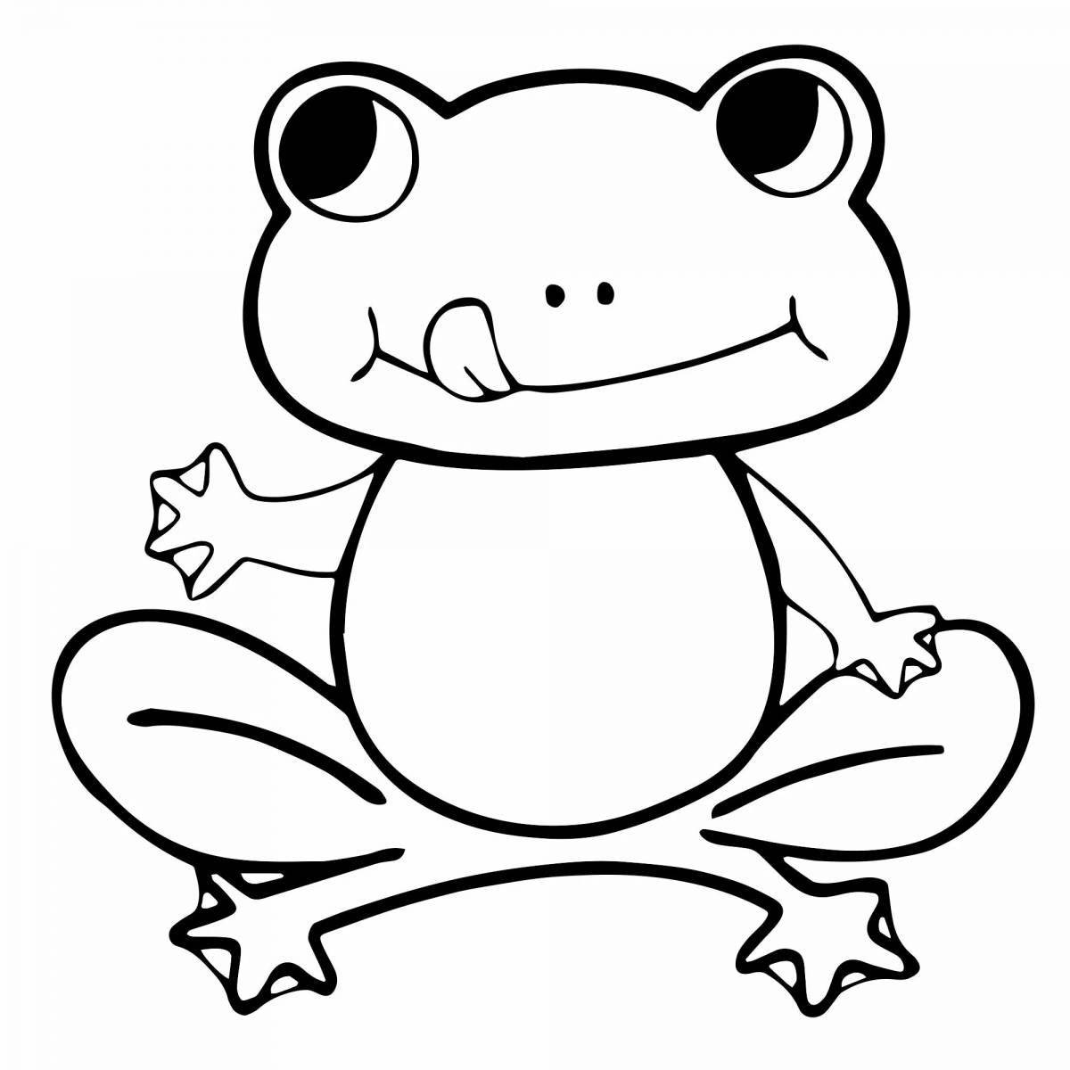 Bright frog teremok coloring book