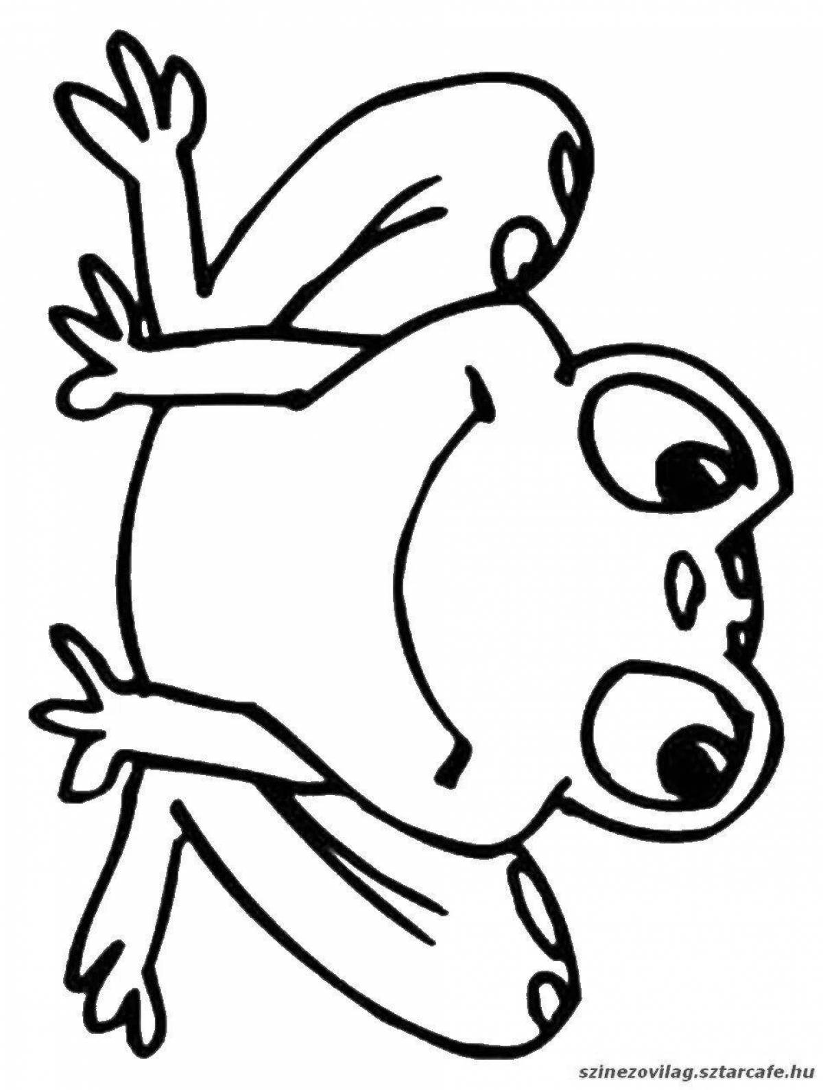 Coloring page playful frog-teremok