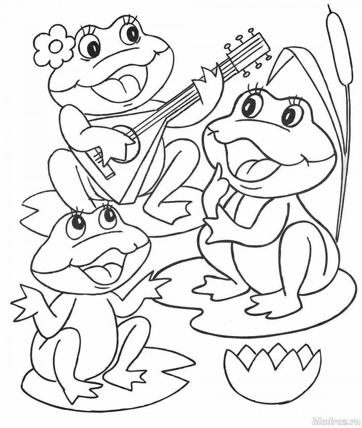 Fun coloring frog-teremok