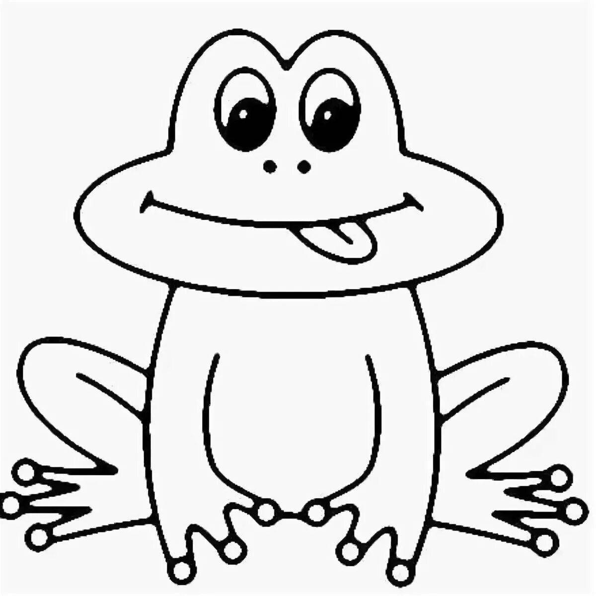 Fun coloring frog-teremok