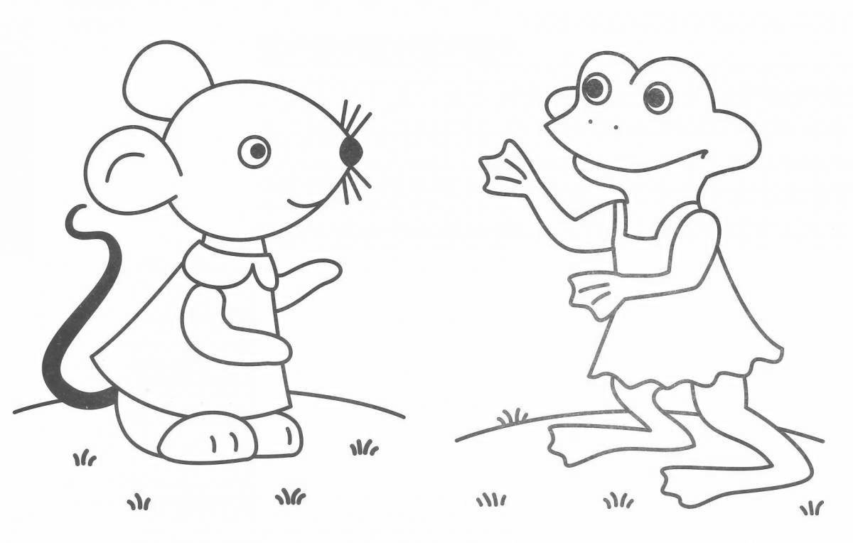 Fun coloring frog teremok