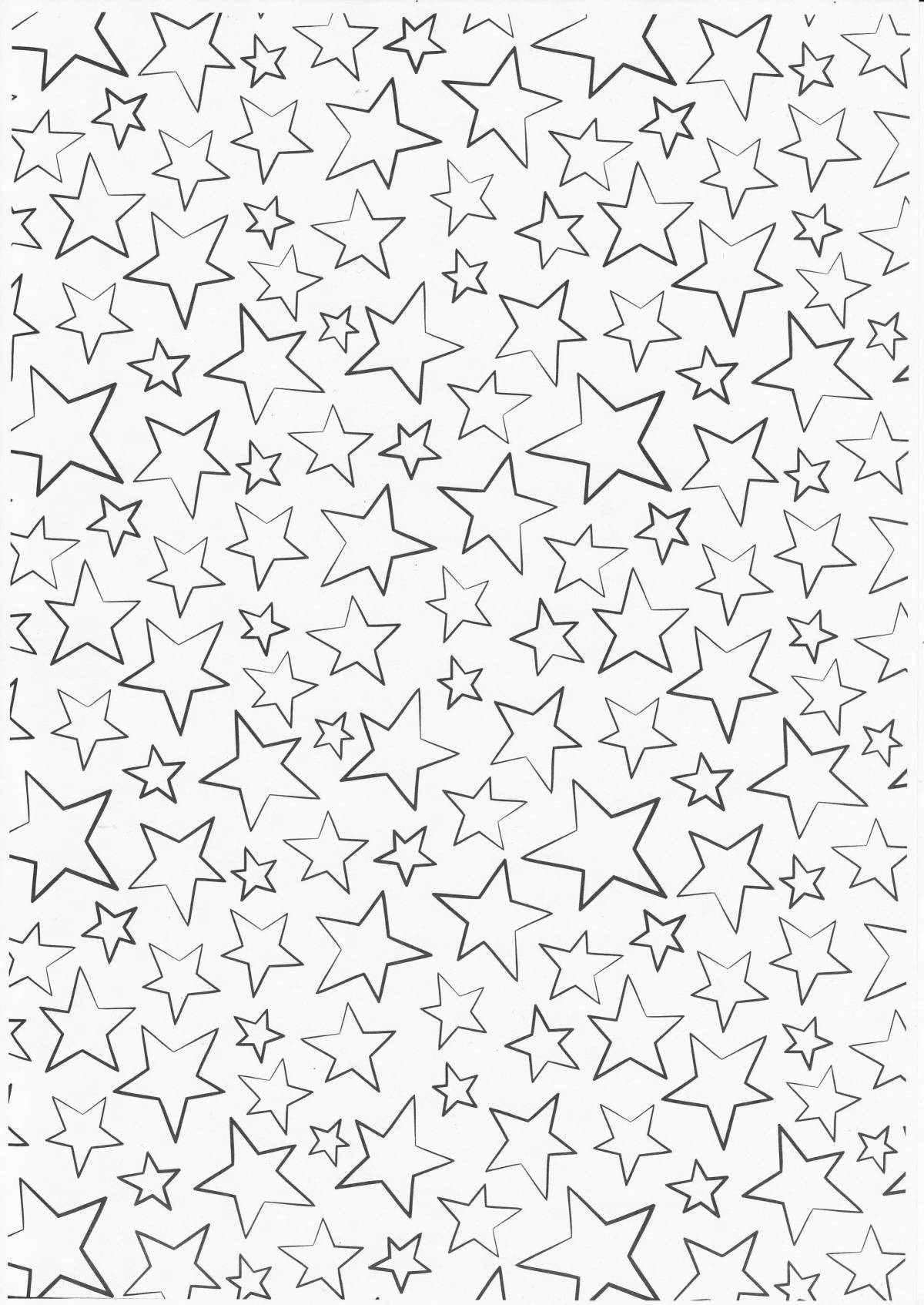 Colorful little stars coloring pages