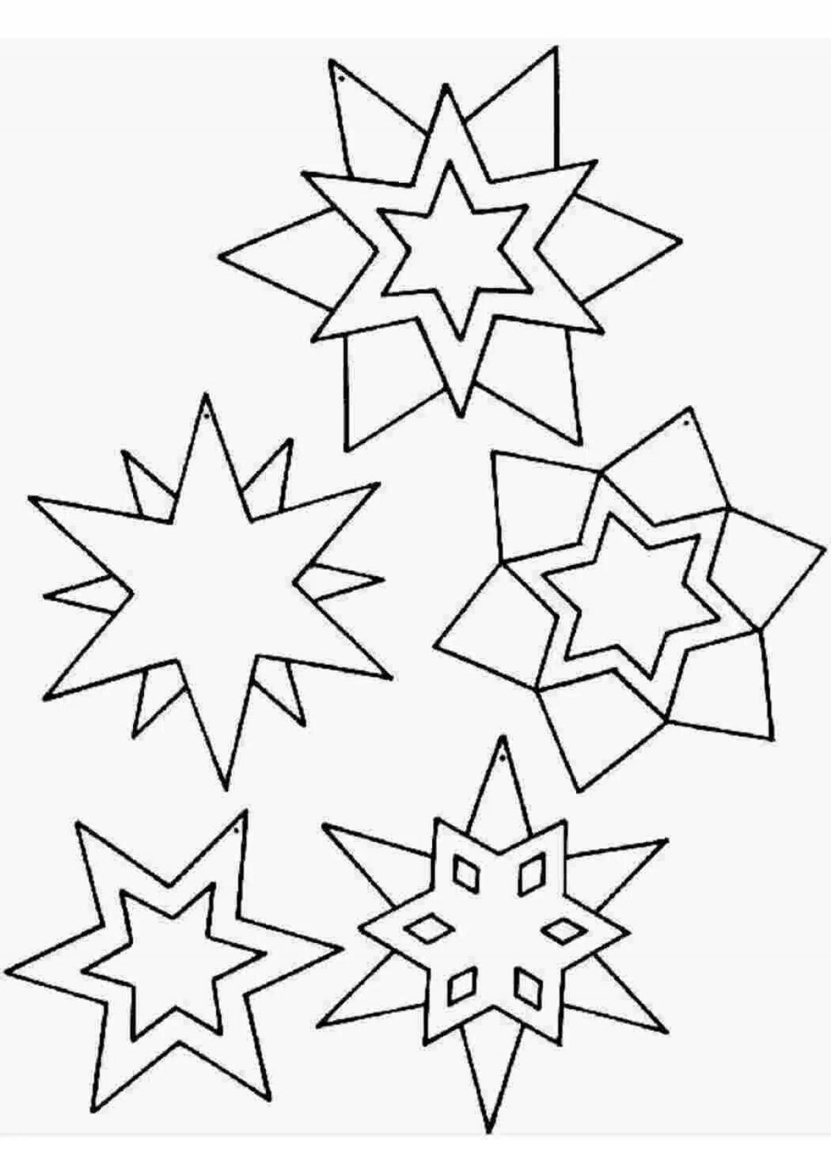 Coloring book shiny little stars