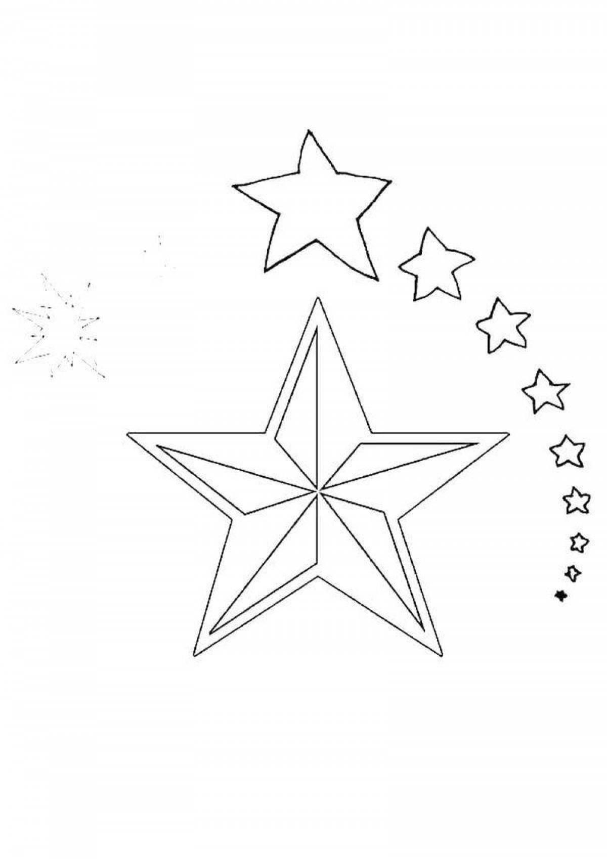 Coloring book shining little stars