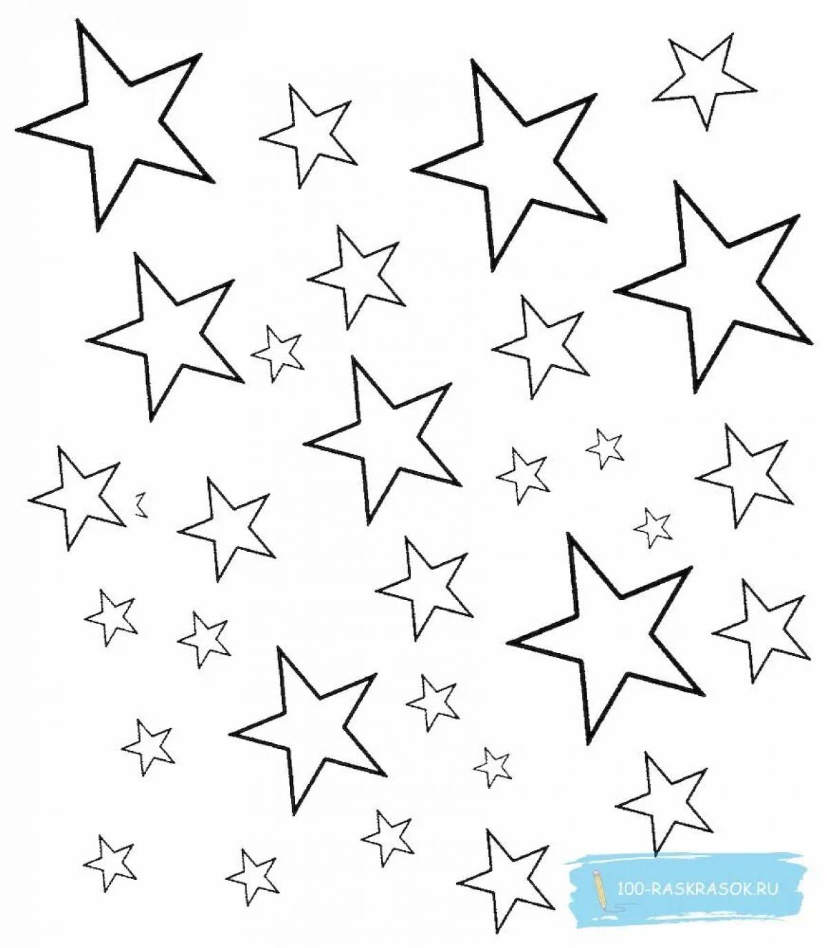 Coloring cute little stars