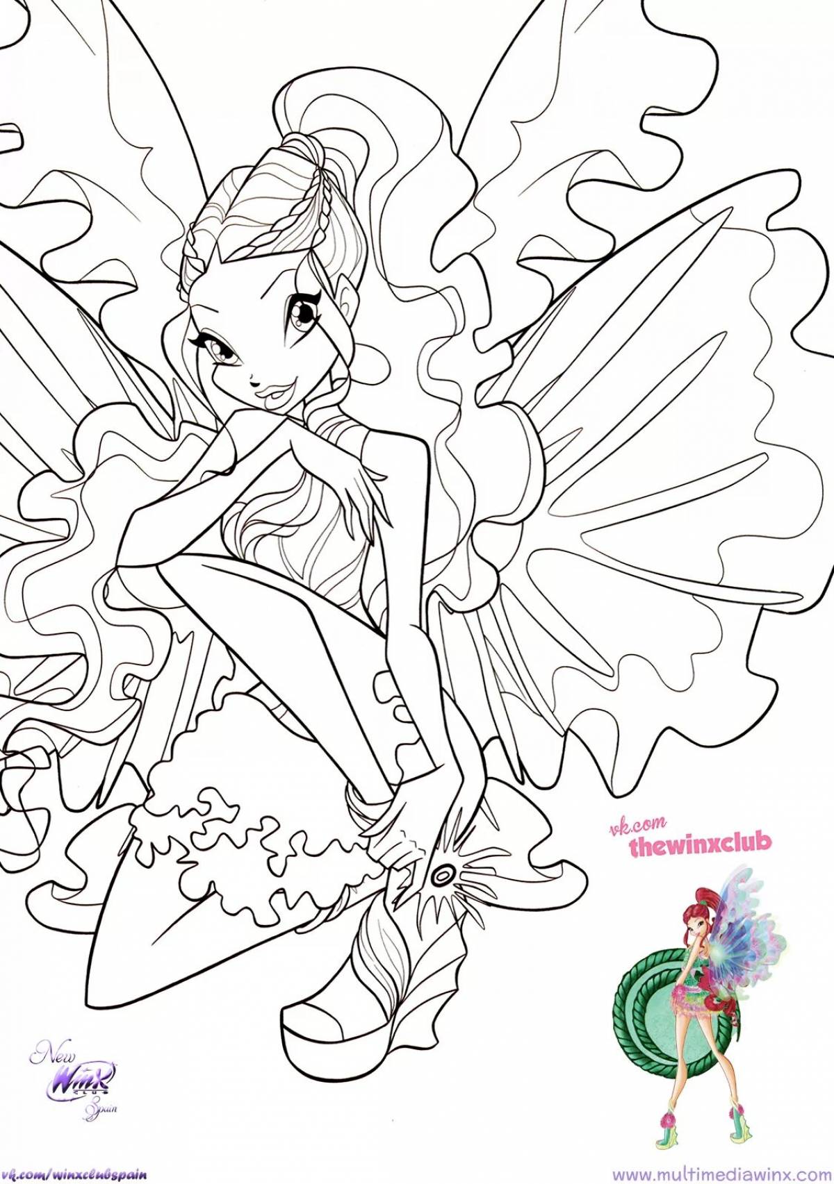 Coloring exotic winx secret