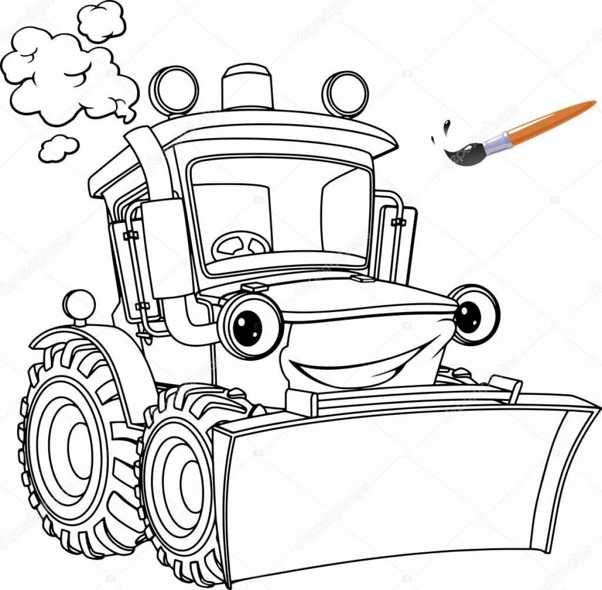 Crazy colors tractors cartoons