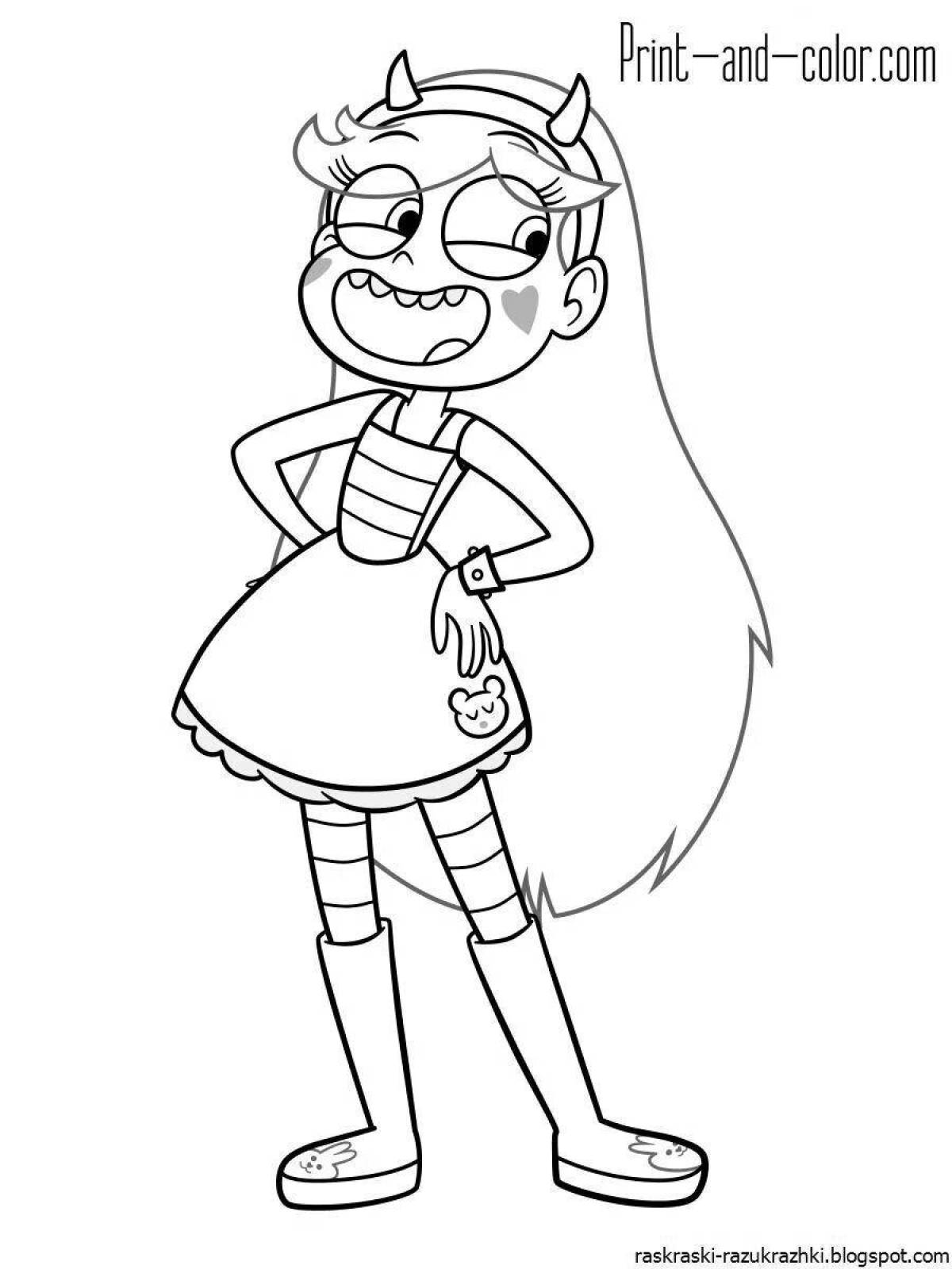 Bright coloring star princess