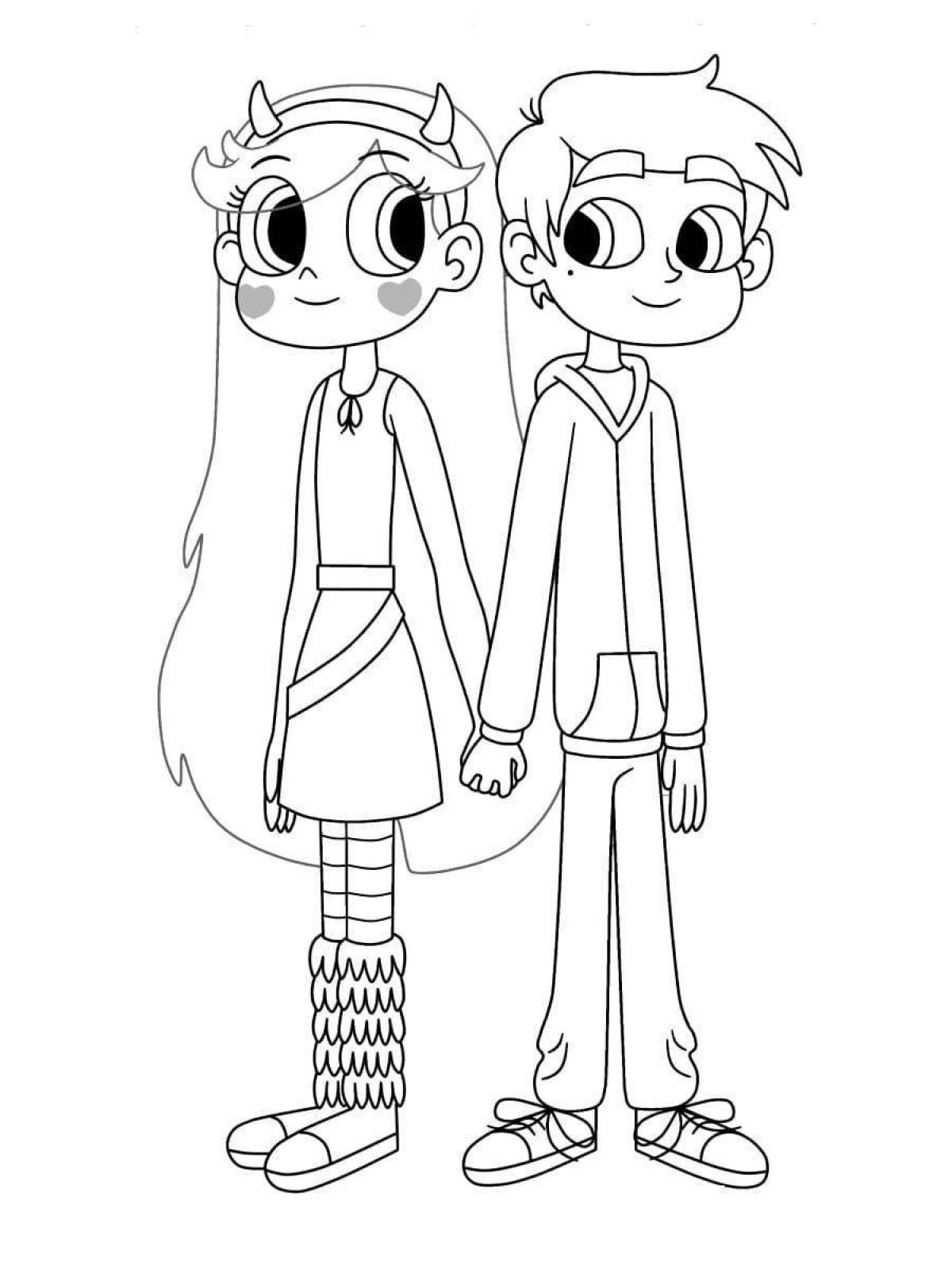 Rainbow coloring star princess