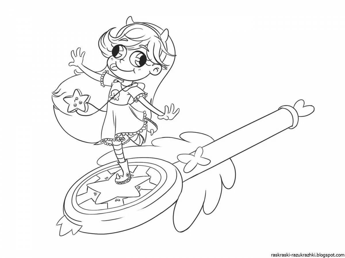 Serene coloring star princess