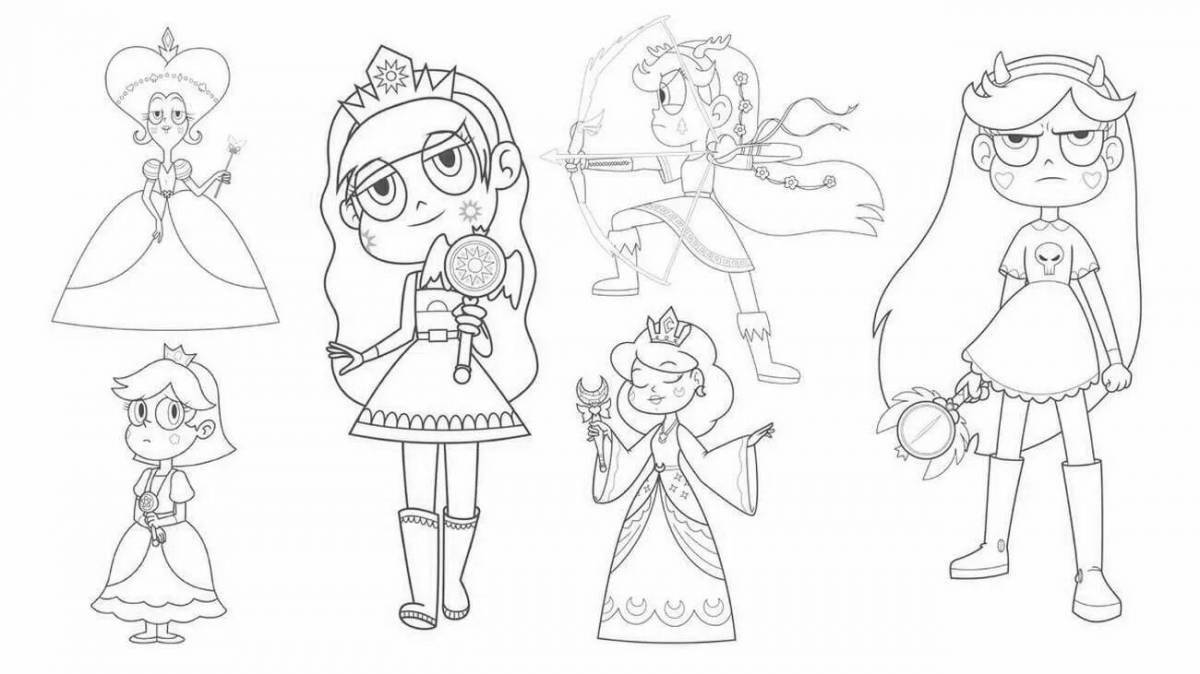 Mystical coloring star princess