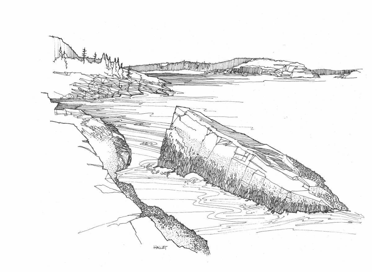 Coloring page exquisite lake baikal