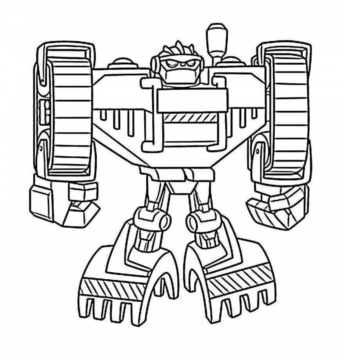 Smart typing robot coloring page