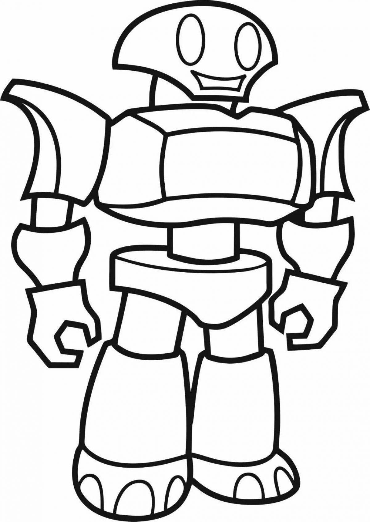 Attractive Printing Robot Coloring Page