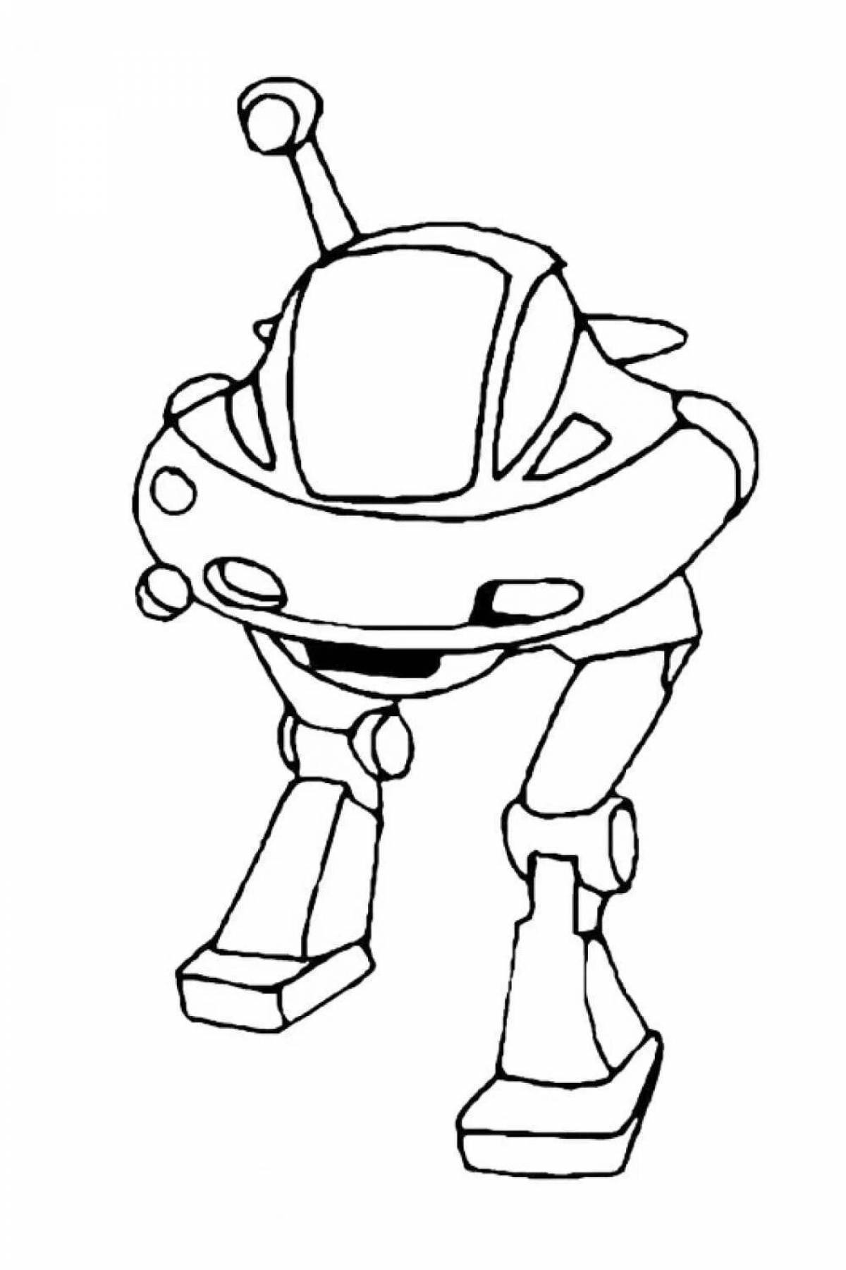 Color Animated Printing Robot Coloring Page