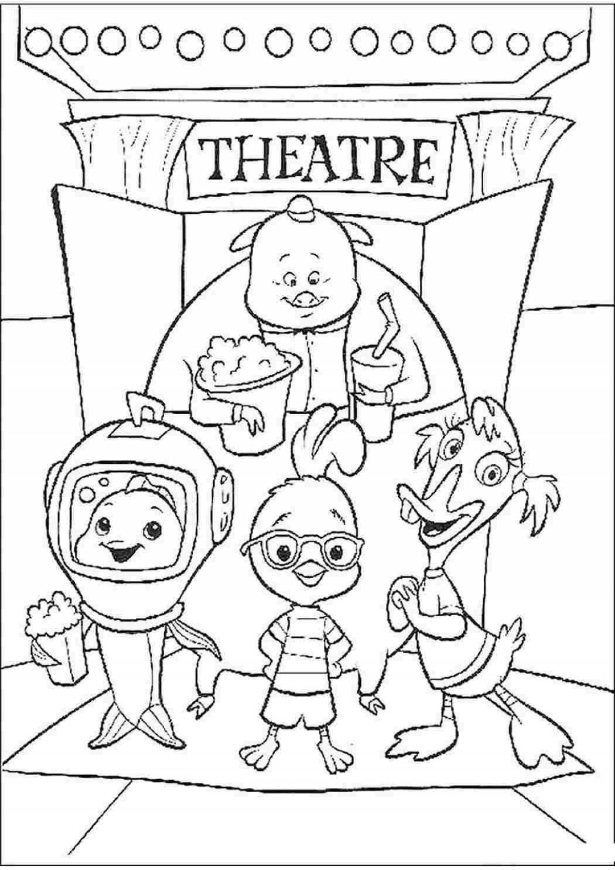 Colorful theater poster coloring book