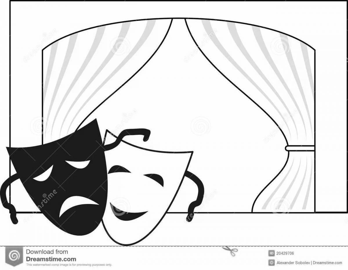 Joyful theater poster coloring page