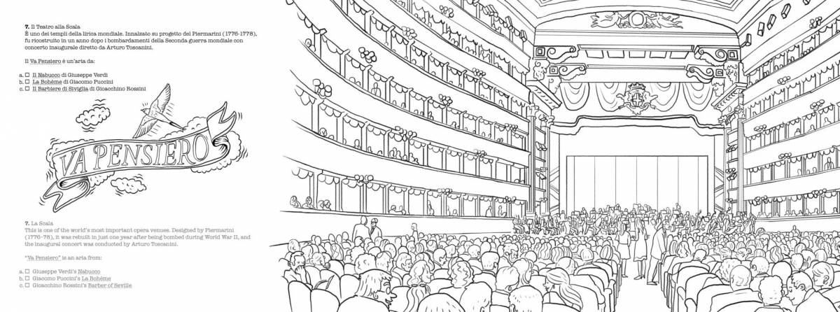 Animated theater poster coloring page