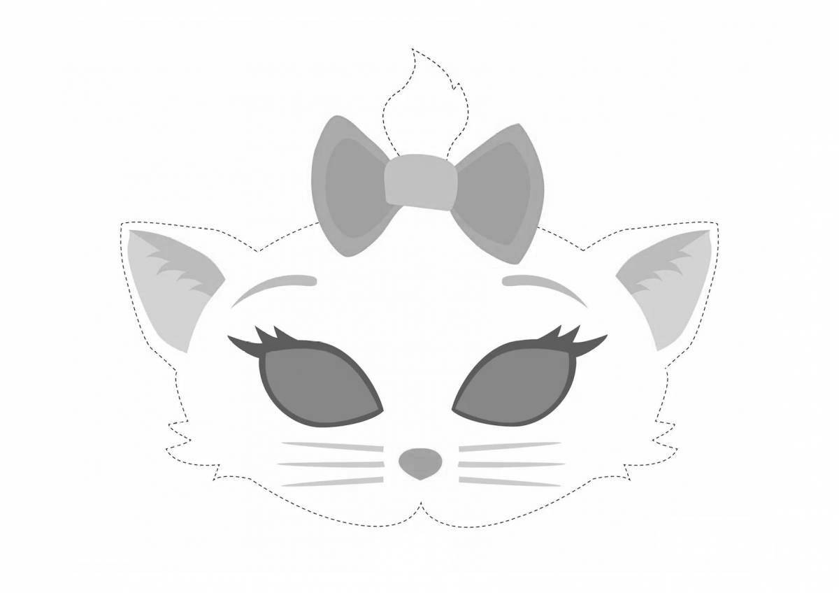 Creative cat mask coloring page