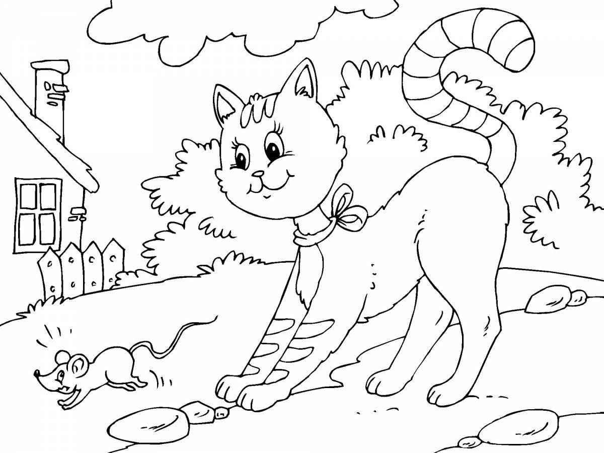 Cute cat Vaska coloring book