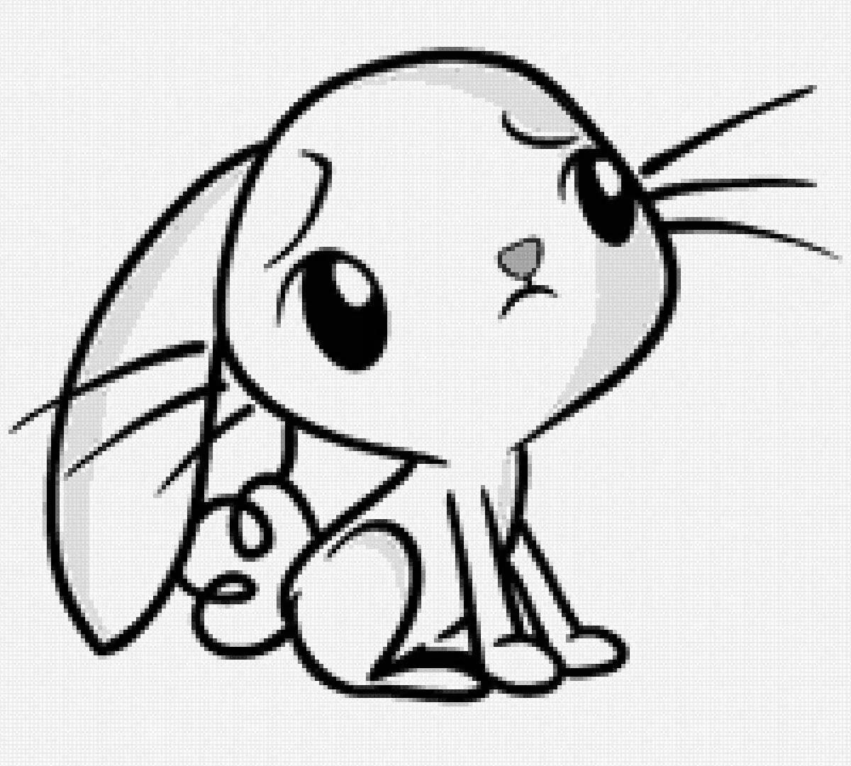 Чудесная раскраска кролик аниме
