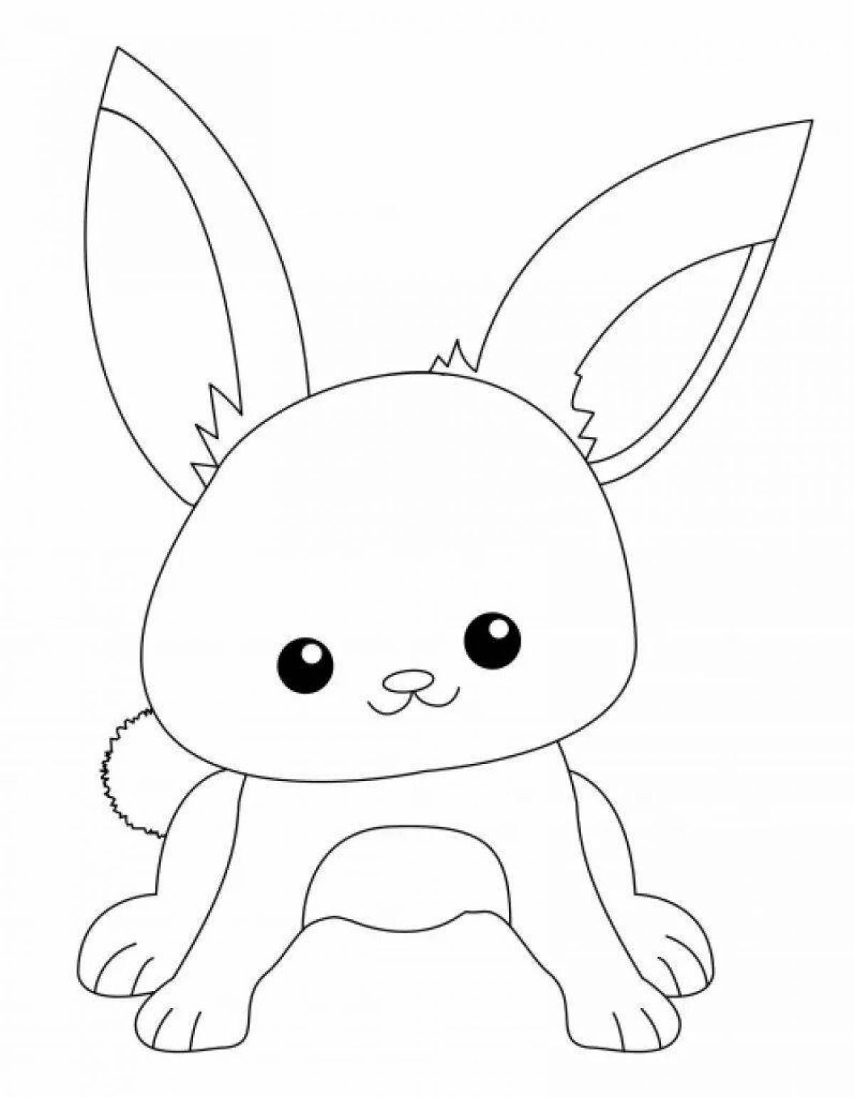 Serene coloring page rabbit anime