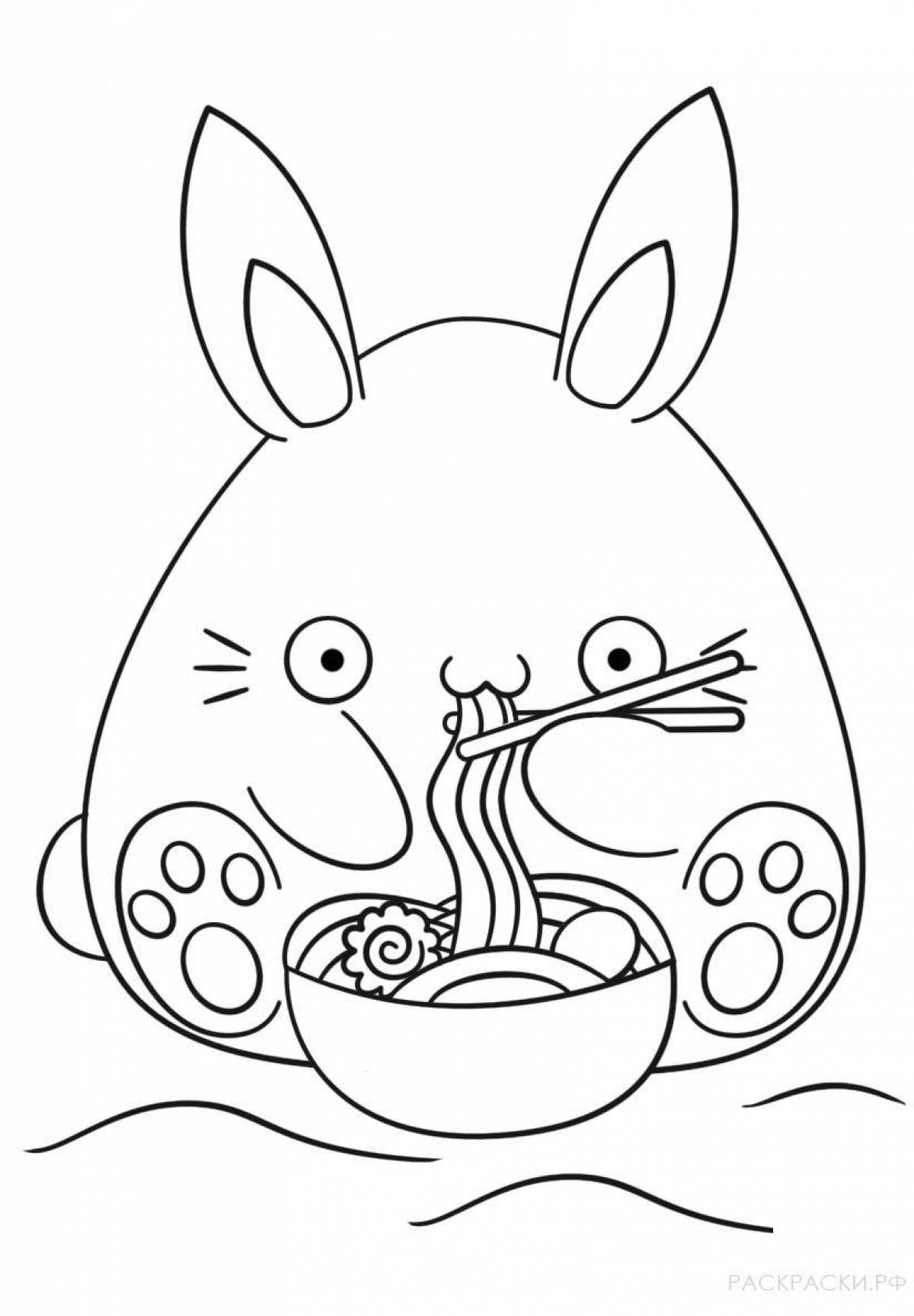 Fancy coloring rabbit anime