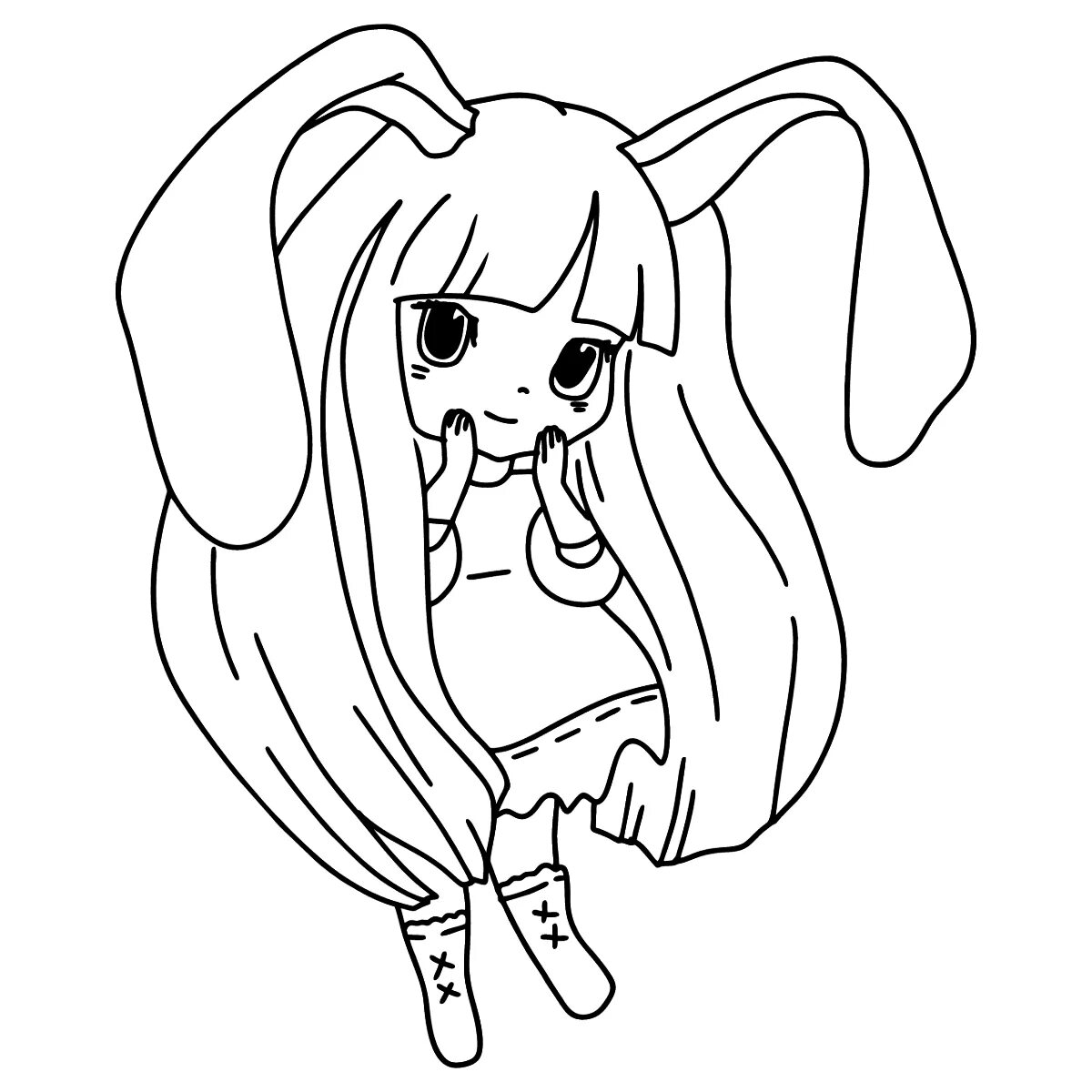 Живая раскраска кролик аниме