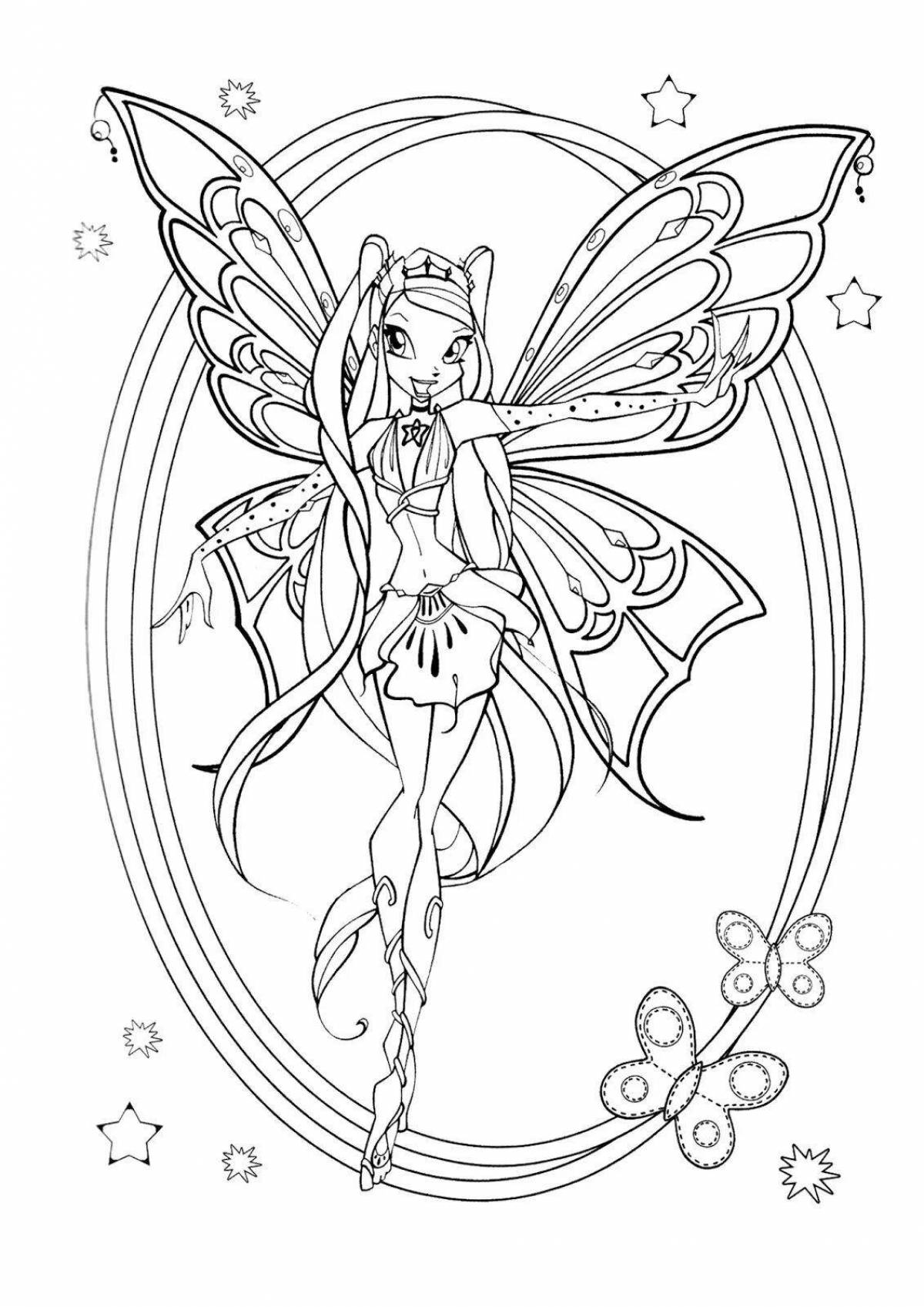 Gorgeous Enchantix Flower Coloring Page