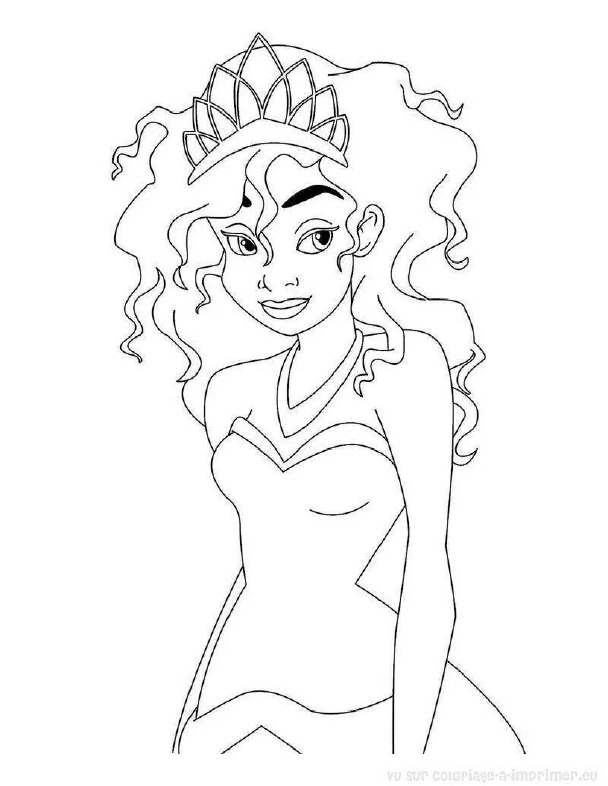 Charming princess diana coloring page