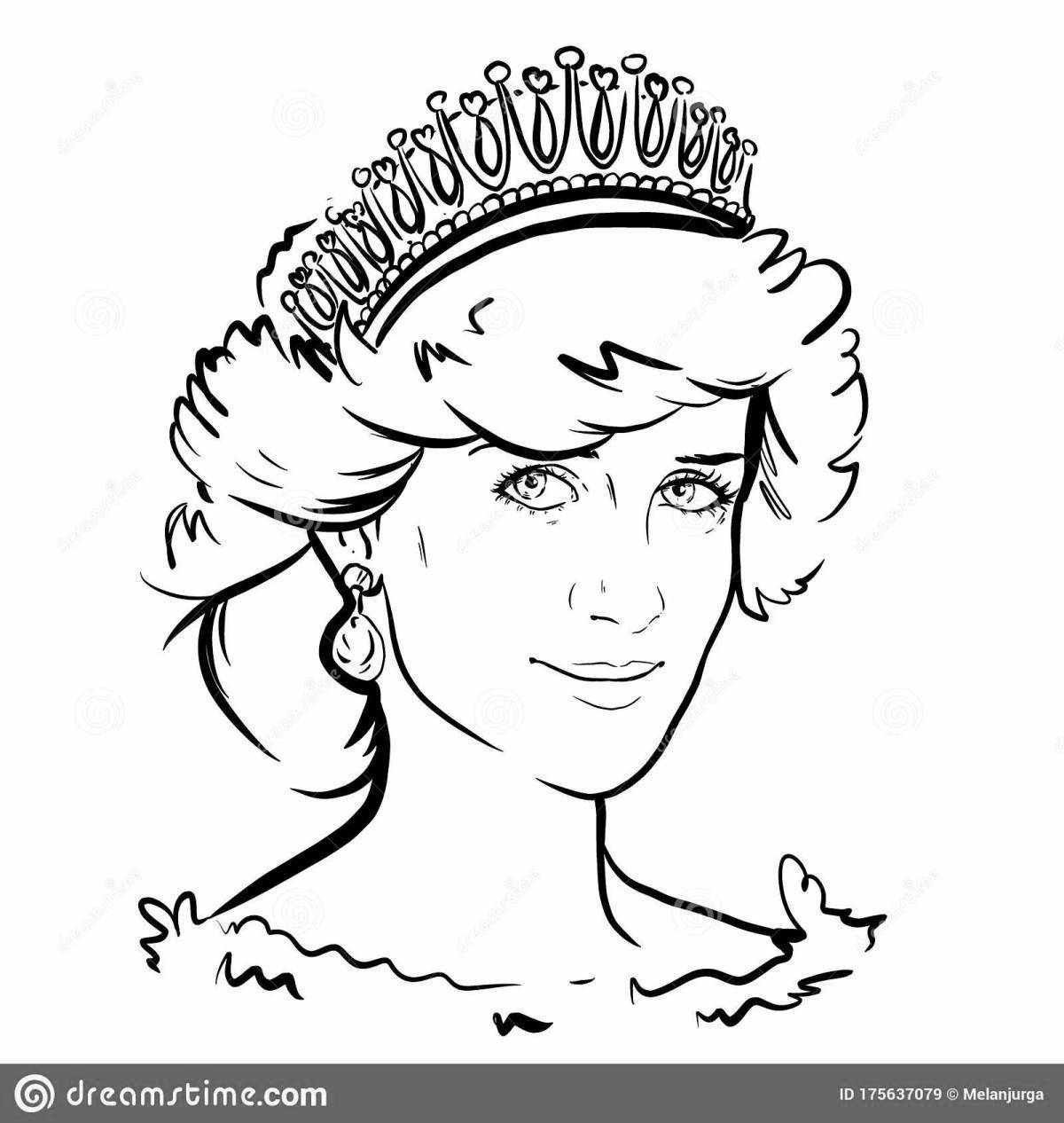Exquisite princess diana coloring page