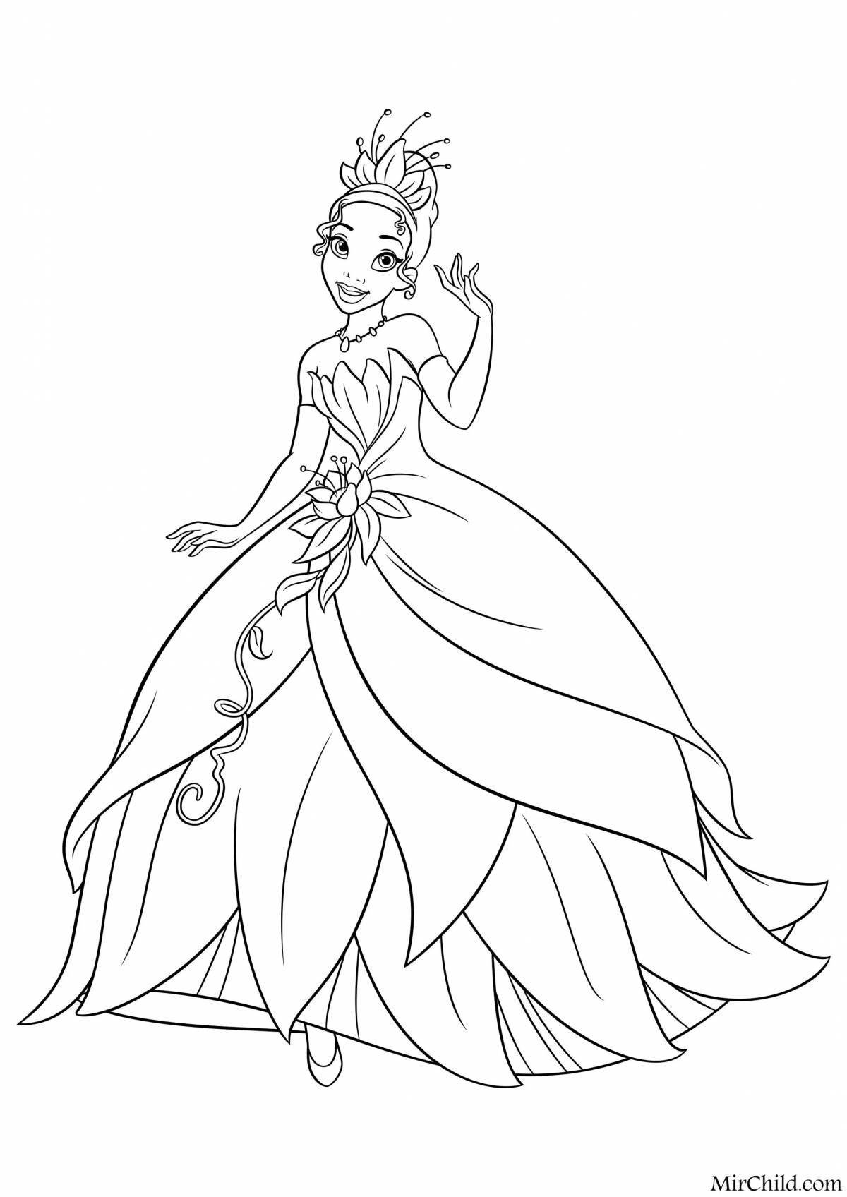 Раскраска сказочная принцесса диана