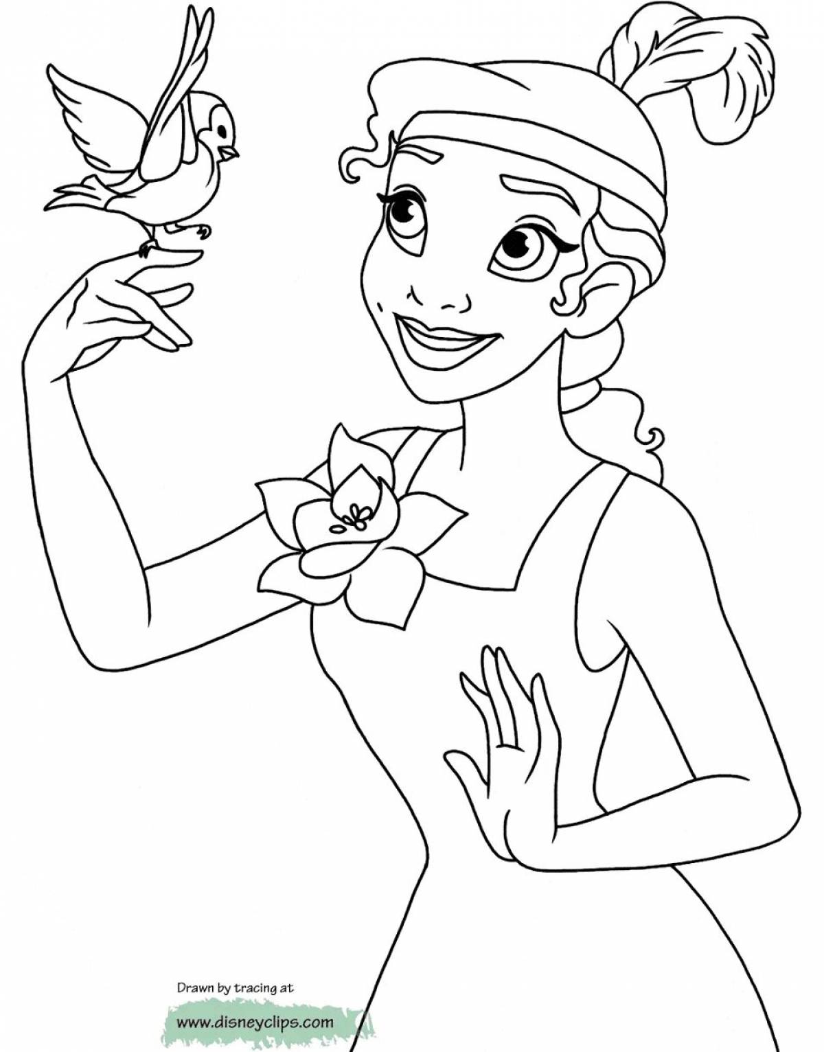 Bright diana princess coloring page