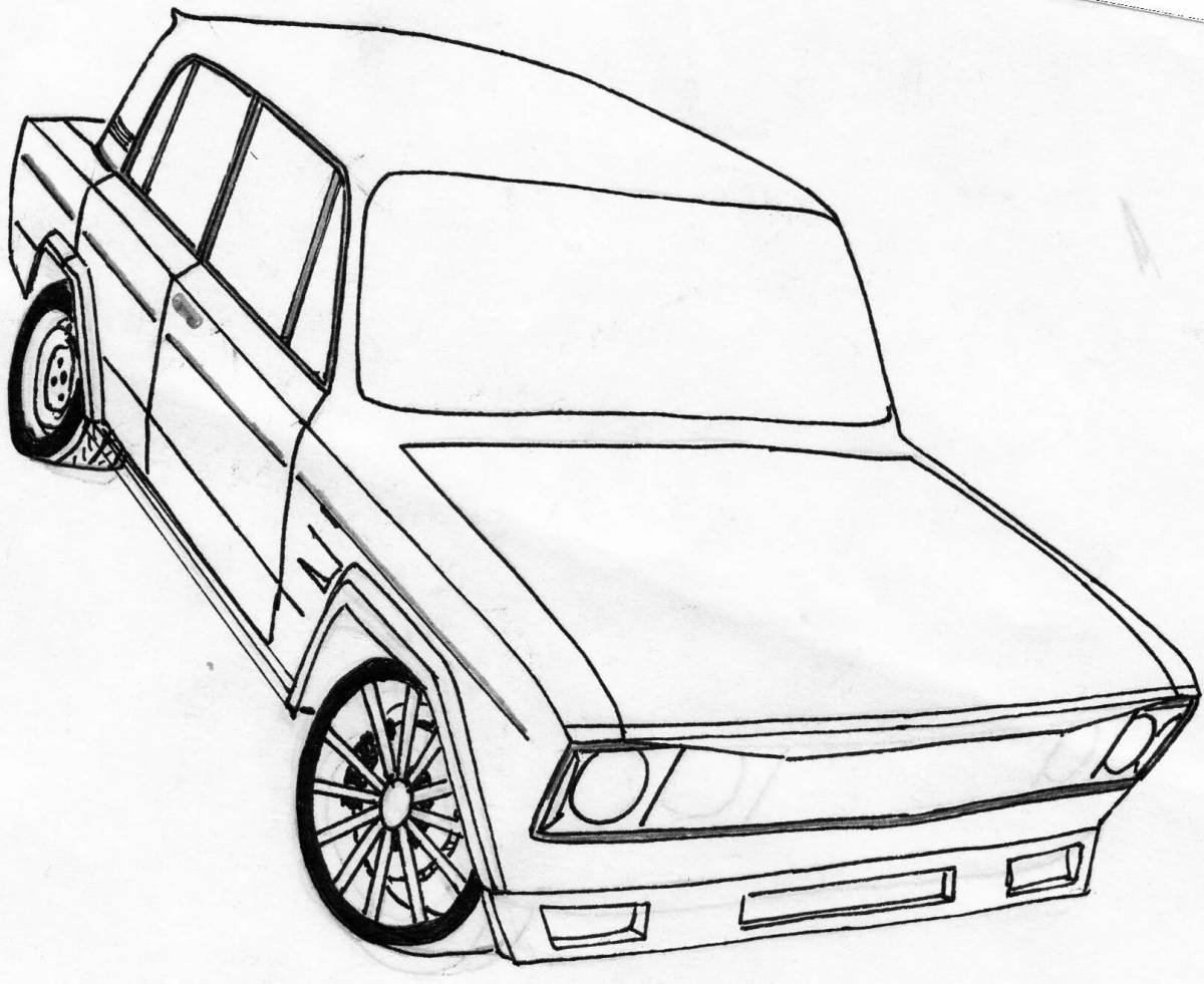 Charming Zhiguli tuned coloring pages