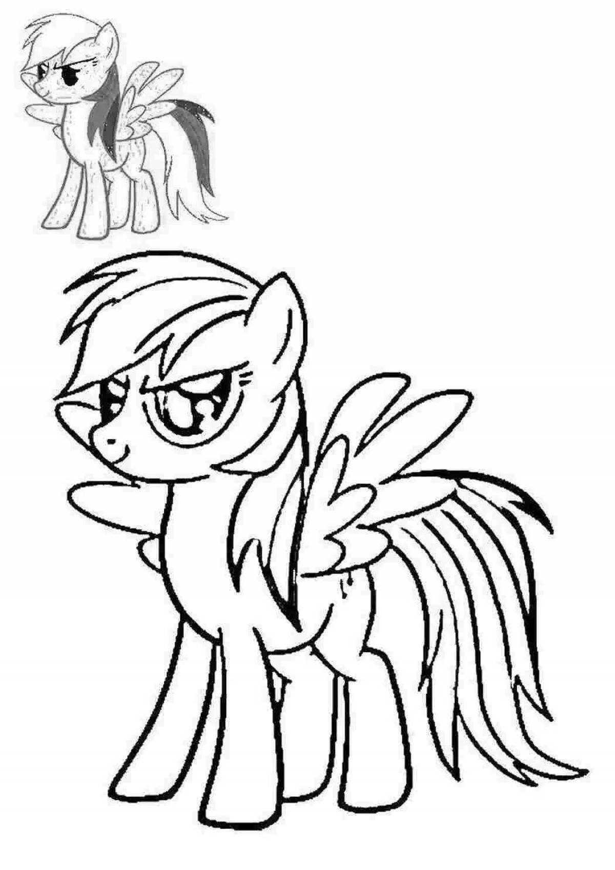 Colorful rainbow dash coloring page