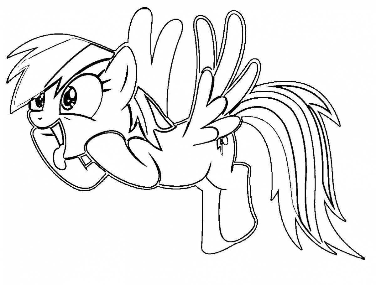 Playful rainbow dash coloring page