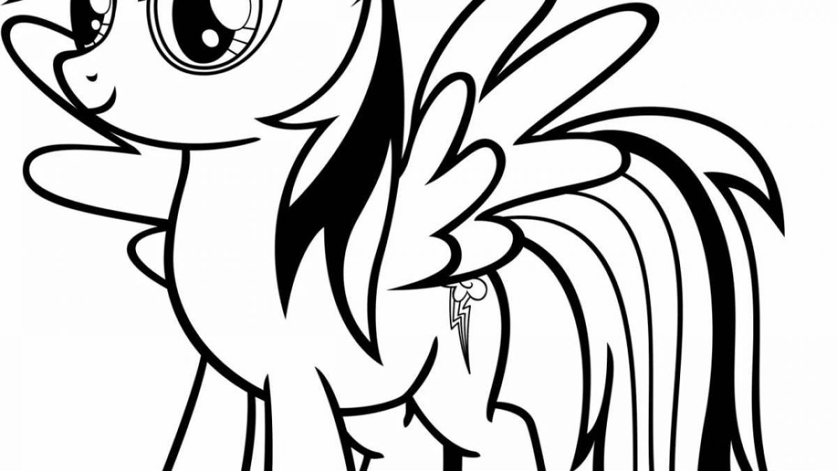 Photo Rampant Rainbow Dash coloring page